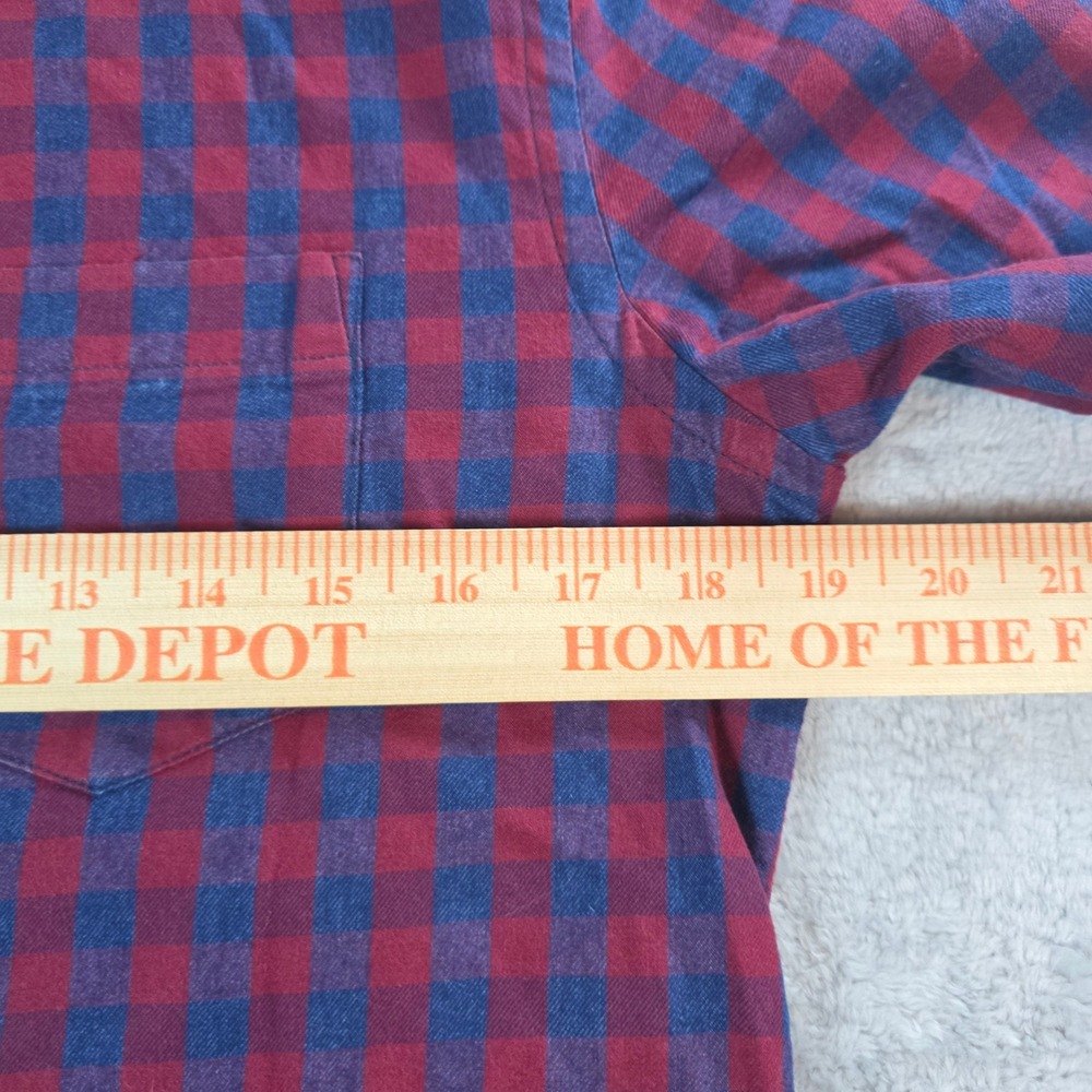 Zara Man Mens Small Red Blue Check Slim Fit Button Down Denim Collection Shirt‎ - Picture 3 of 9